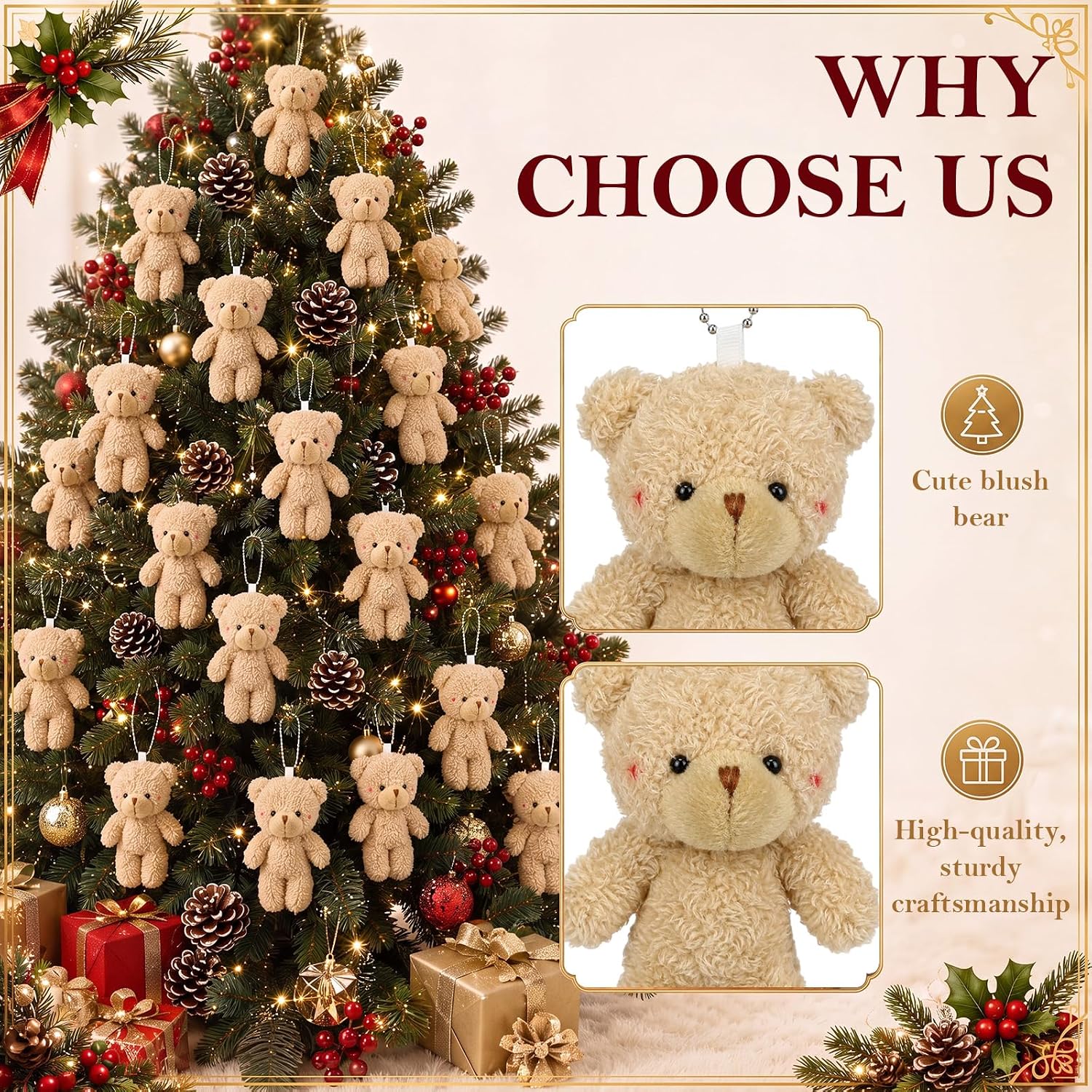 12-60 pièces, mini ours en pel - Christmas Stocking Hanging avis et prix